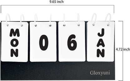 Paper vertical flip desk calendar, large-display desktop perpetual flip calendar, modern minimalist daily calendar with detachable plastic binder rings, suitable for home, office and classroom decoration, reusable year after year.