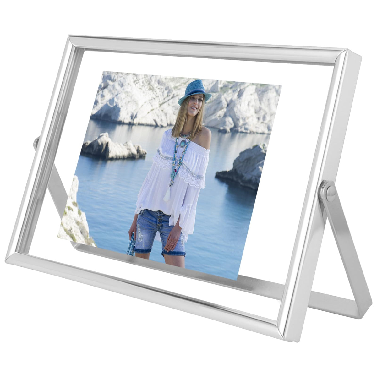 Silver Floating Frame, 4"x6", Horizontal