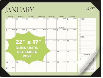 Desk Calendar 2026-2027 with Desk Mat, 18-Month Large 22" x 17" Desk Pad Calendar from Jul 2026 to Dec 2027, Seasonal Theme Desktop Monthly Calendar for Home Office School