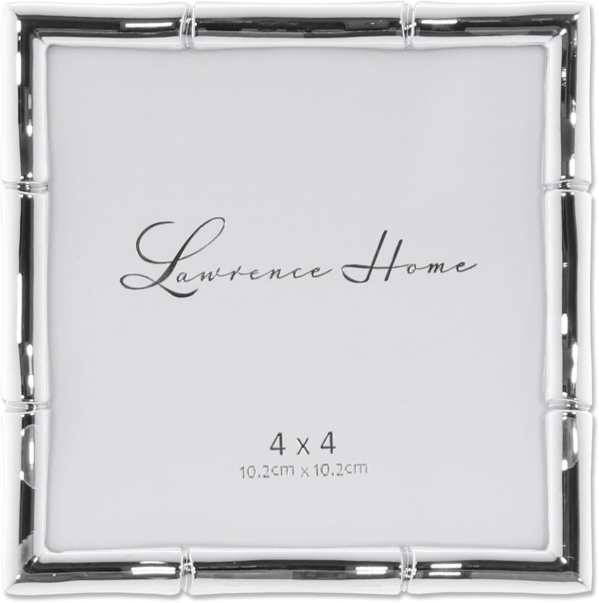 Lawrence Frames Bamboo Design Metal Frame, 4x4, Silver