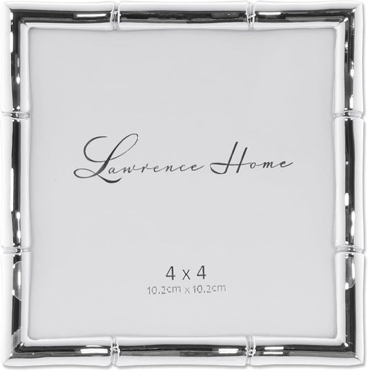 Lawrence Frames Bamboo Design Metal Frame, 4x4, Silver