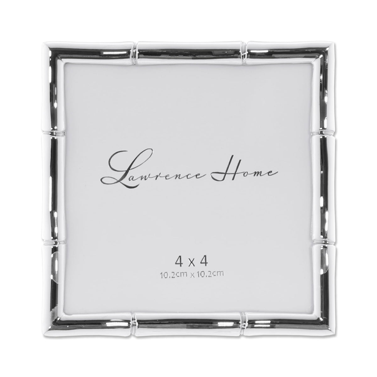 Lawrence Frames Bamboo Design Metal Frame, 4x4, Silver