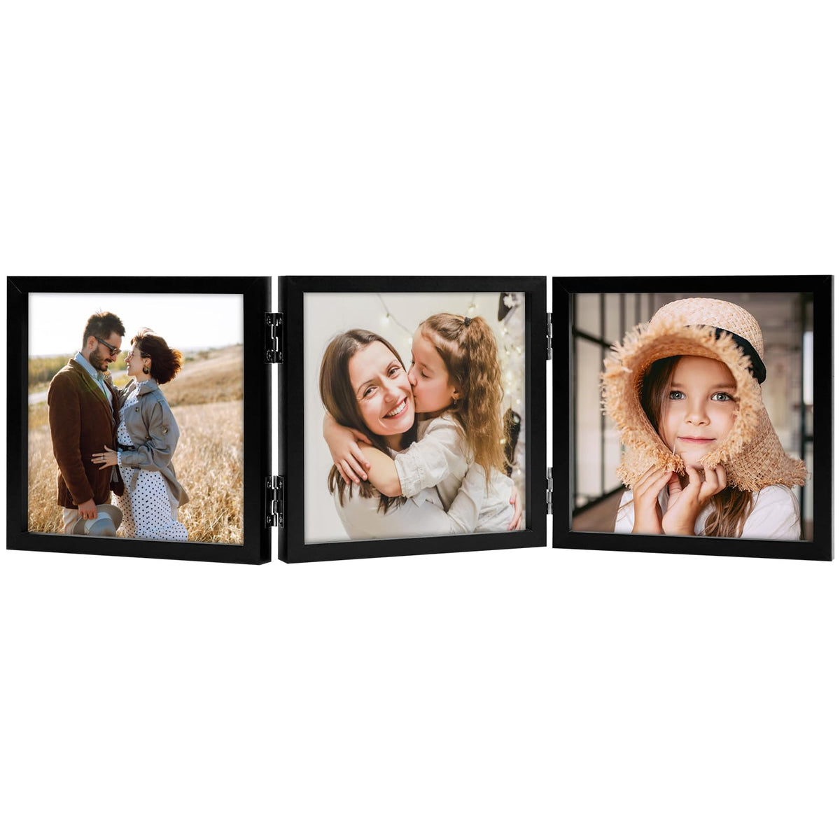 4x6 Triple Picture Frame 3 Picture Frames with Glass Gold