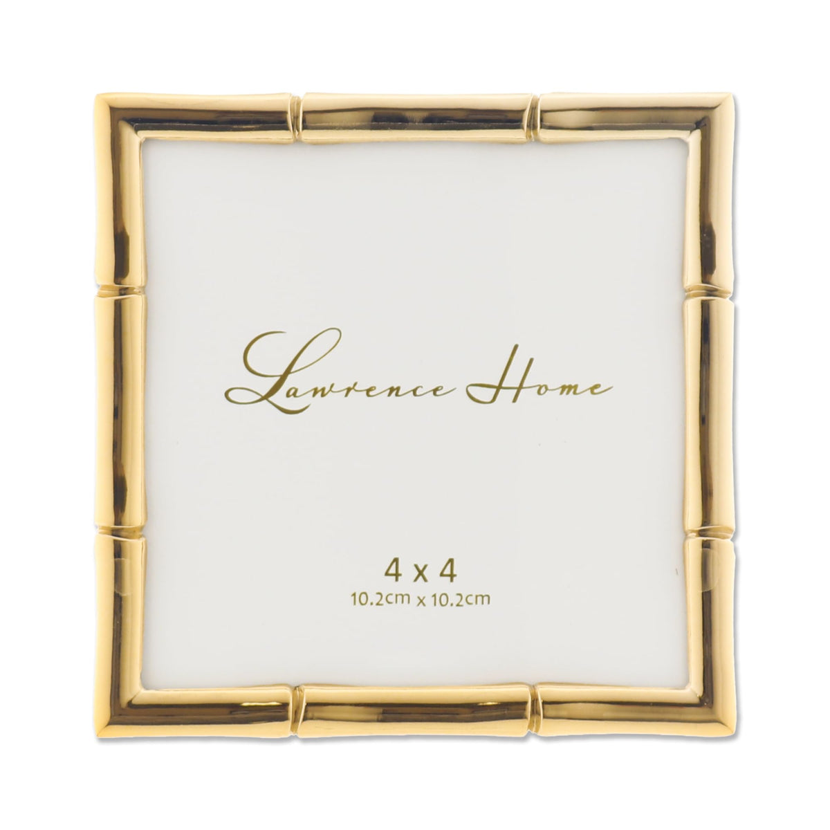 Lawrence Frames Bamboo Design Metal Frame, 4x4, Silver