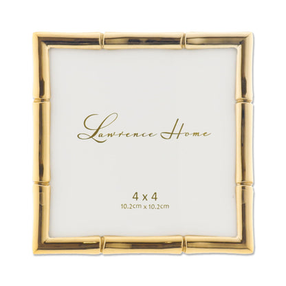 Lawrence Frames Bamboo Design Metal Frame, 4x4, Silver