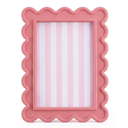 AceOrbit 4x6 Inches Light Green Flower Wavy Scalloped Picture Frame Cute