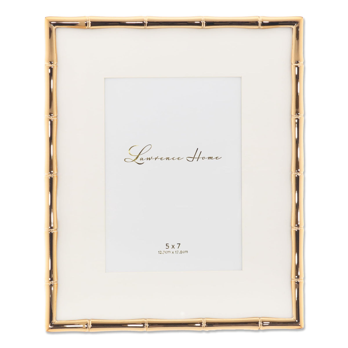 Lawrence Frames Bamboo Design Metal Frame, 4x4, Silver