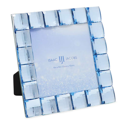 Isaac Jacobs Decorative Sparkling Jewel Picture Frame (4x4, Rainbow)