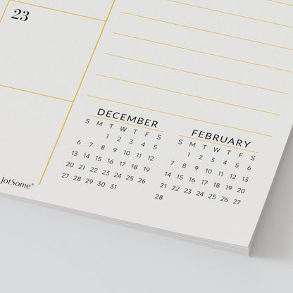 Jotsome Desk Calendar 2026-2027 with Protective Mat, Desktop Calendar