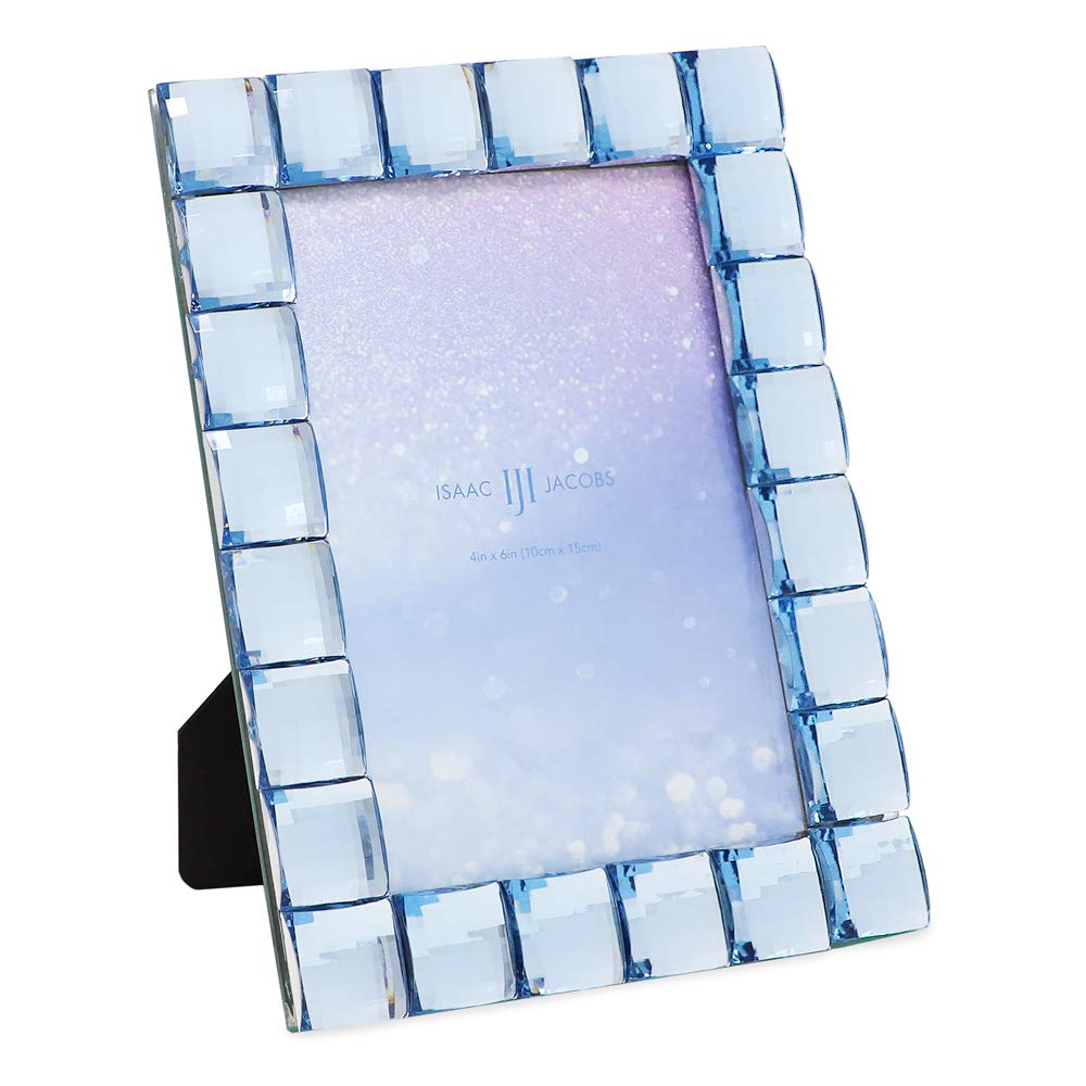 Isaac Jacobs Decorative Sparkling Jewel Picture Frame (4x4, Rainbow)