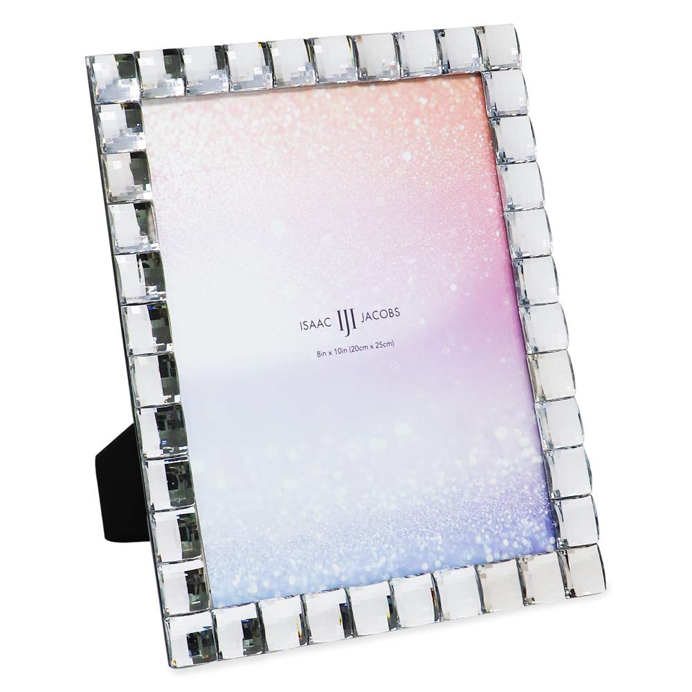 Isaac Jacobs Decorative Sparkling Jewel Picture Frame (4x4, Rainbow)