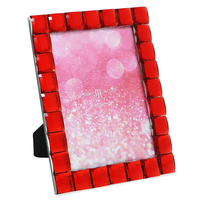Isaac Jacobs Decorative Sparkling Jewel Picture Frame (4x4, Rainbow)