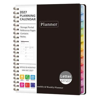2027 Planner, Weekly and Monthly Calendar Planner Book