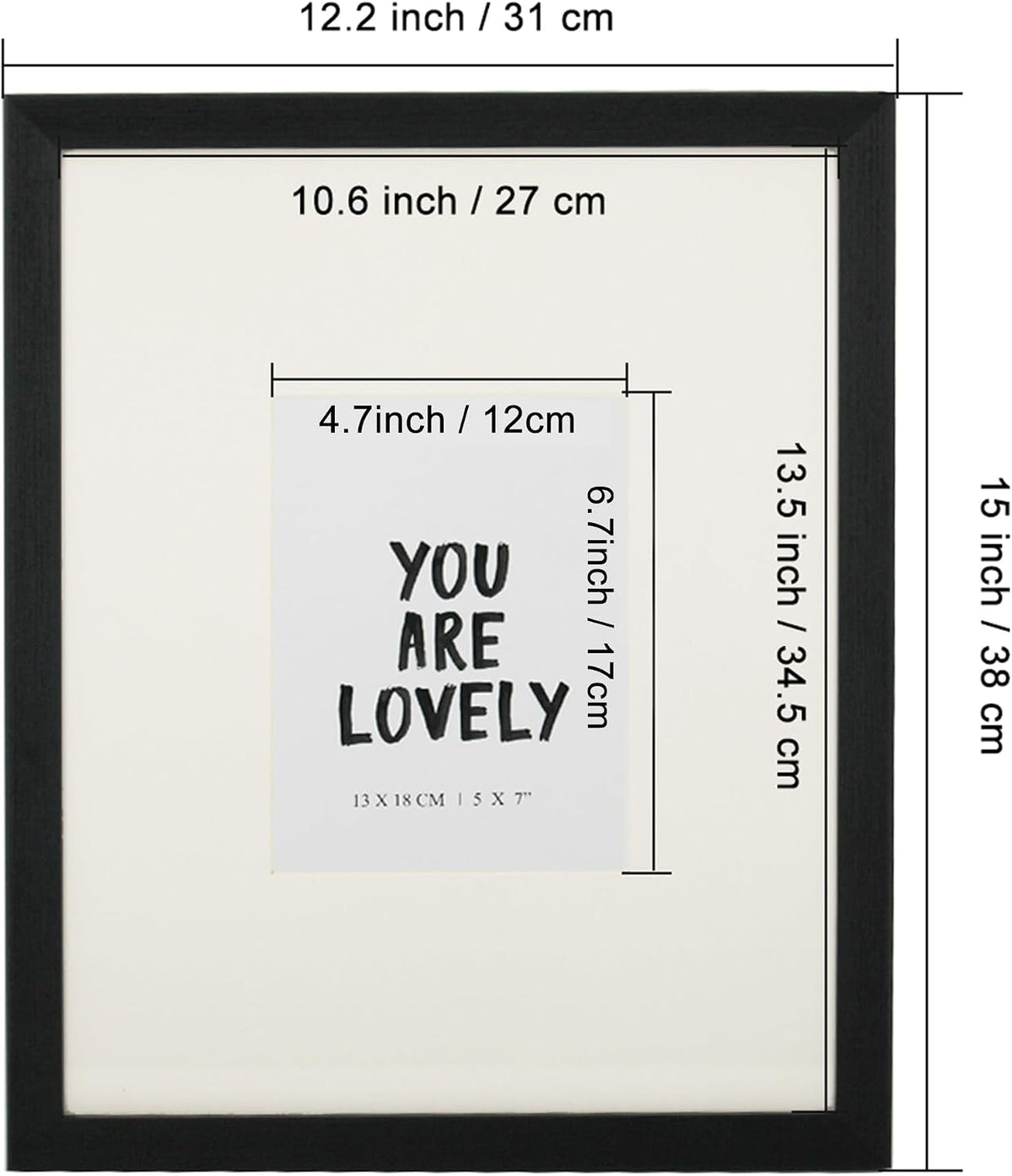 GarduationMall 11x14 Signature Picture Frame Holds 5x7 Photo with White Mat for Wedding Graduation | Wall or Tabletop Display