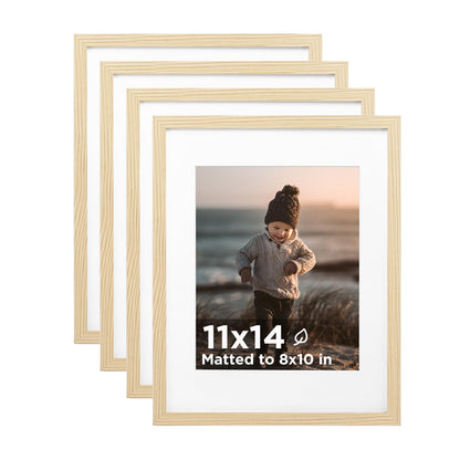 KINLINK 5x7 Picture Frames, Mix Color Photo Frames with Plexiglass for Picture 4x6 with Mat or 5x7 without Mat, Composite Wood Picture Frames for Table Top and Wall Mounting, Set of 4