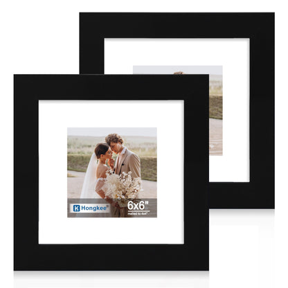 Hongkee 8x11 Picture Frame Set of 2, Real Glass, Rustic Brown Wood Frame