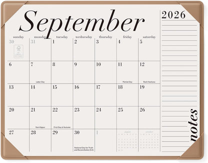 Jotsome Large Desk Calendar 2026-2027 with Protective Mat 22"x17"