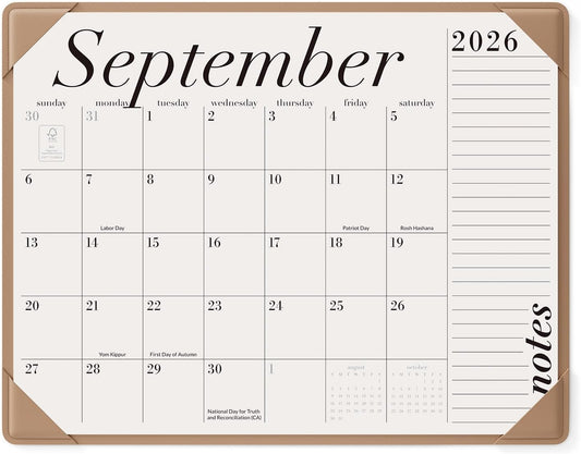 Jotsome Large Desk Calendar 2026-2027 with Protective Mat 22"x17"