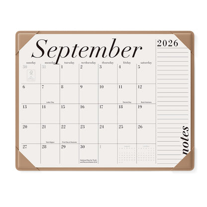 Jotsome Large Desk Calendar 2026-2027 with Protective Mat 22"x17"