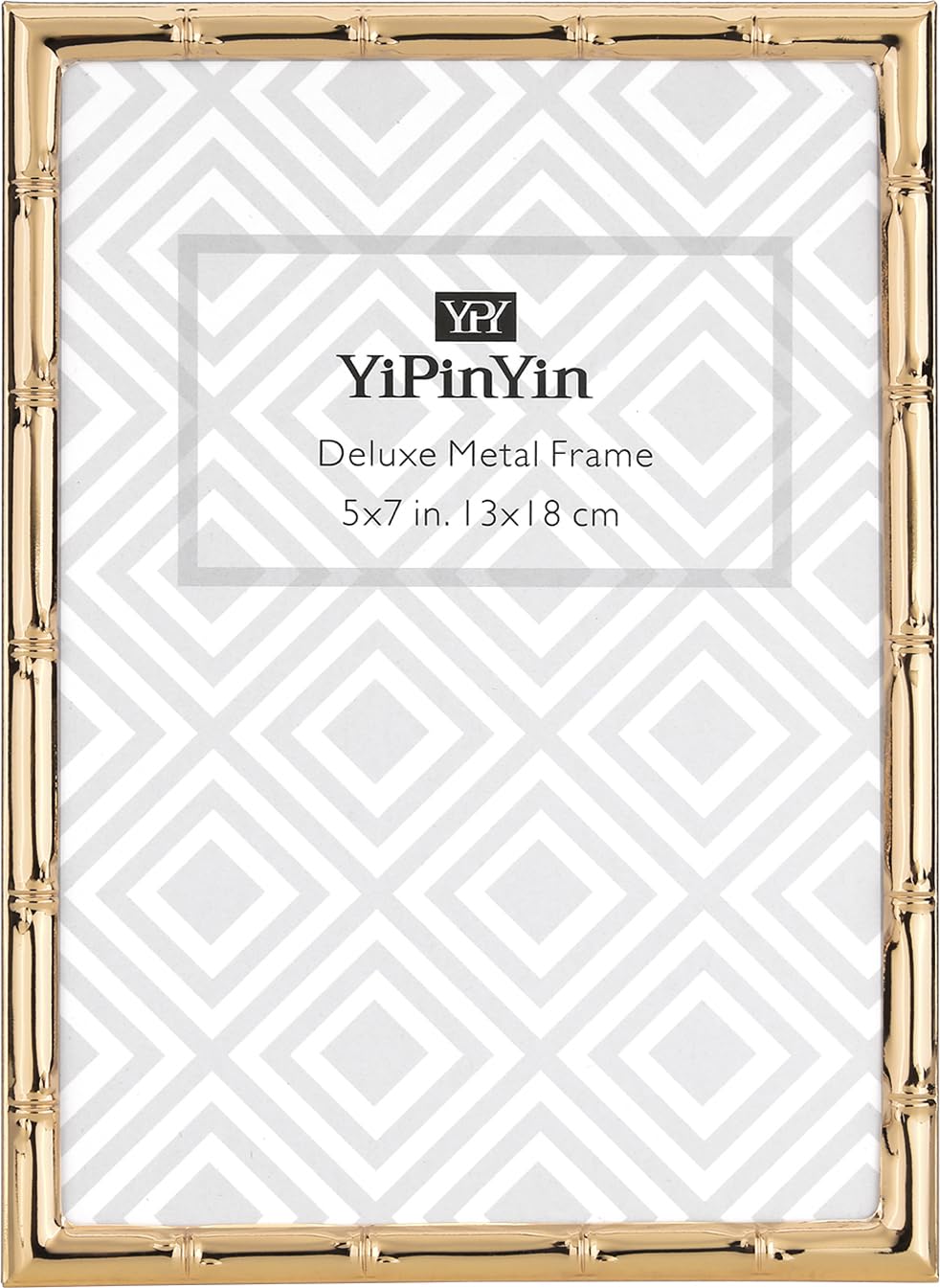 YiPinYin Dark Gold 4x6'' Bamboo Detail Designs Hinged Triple Metal Picture Frame,Elegant Gold Plated Wedding Photo Frames With Soft Touch Velvet Backing for Desktop and Wall Décor