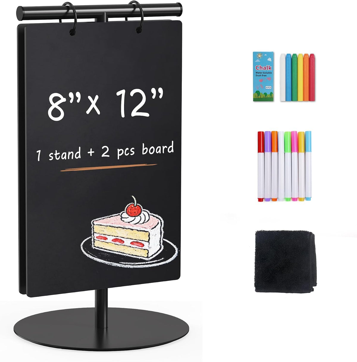 SELEAD Small Chalkboard Words Sign w/Metal Stand, 2 Pack 8”x12”, Rectangle