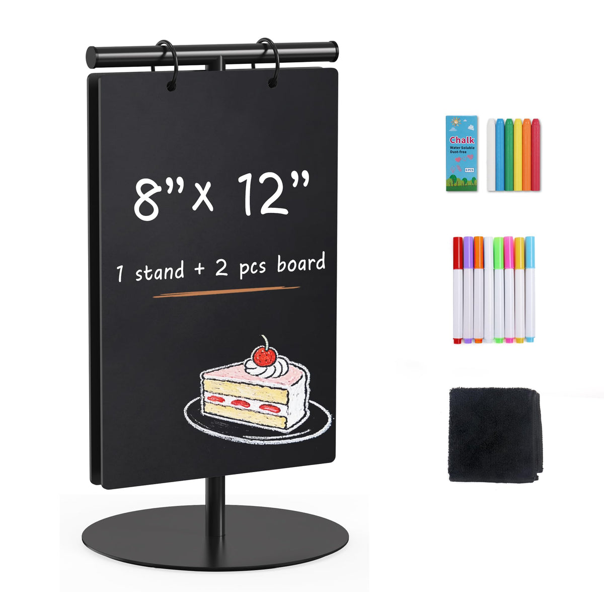SELEAD Small Chalkboard Words Sign w/Metal Stand, 2 Pack 8”x12”, Rectangle