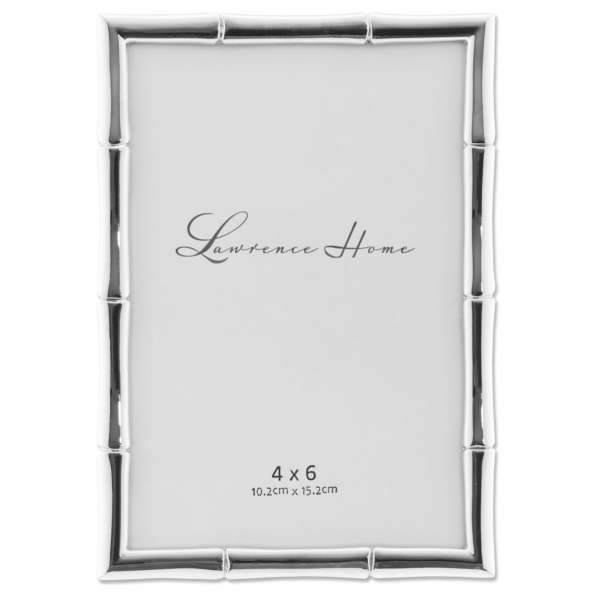 Lawrence Frames Bamboo Design Metal Frame, 4x4, Silver