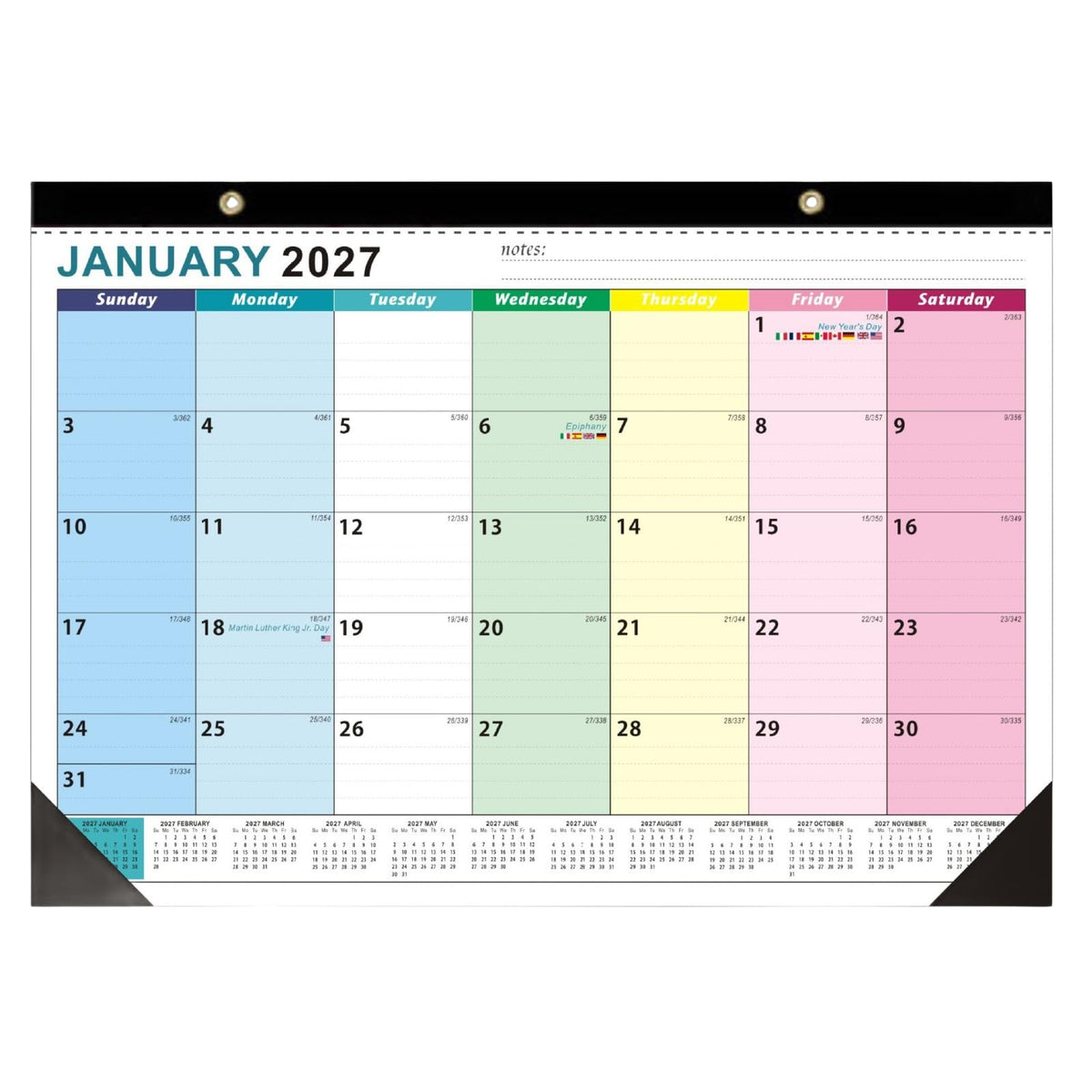 Large Desk Calendar 2027-2028 17'' X 22'' with Desktop Mat18 Months