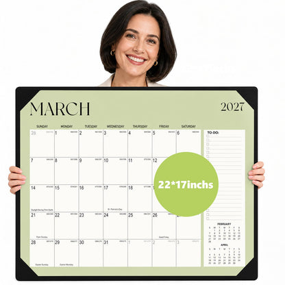 Desk Calendar 2026-2027 with Desk Mat, 18-Month Large 22" x 17" Desk Pad Calendar from Jul 2026 to Dec 2027, Seasonal Theme Desktop Monthly Calendar for Home Office School