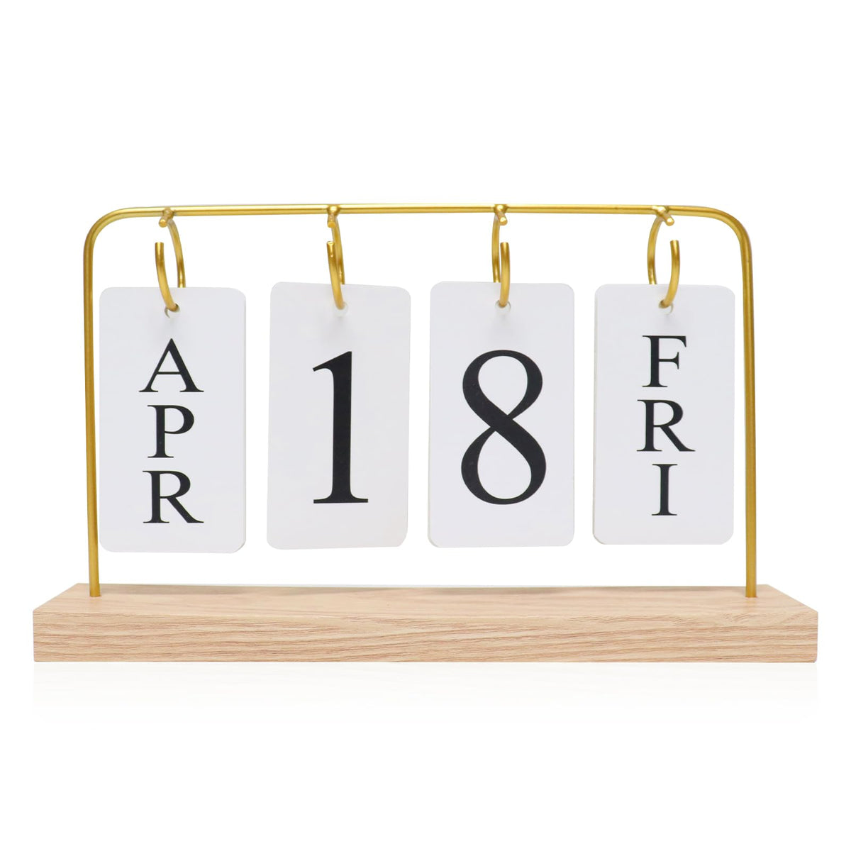 Uguisu Desktop Decor, Wall Calendar, Gold Metal Stand with Paper Monthly Daily Calendar, Home Decor, Living Room Decor, Hallway Decorative Ornament, Reusable Office Accessory.