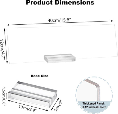 BTSKY Acrylic Monitor Memo Board Holder-15.8"x4.7", Clear Sticky Note Holder with Thicken Base, Screen Message Board Under Computer, No Screen Damage, Office & Home Desktop Accessories
