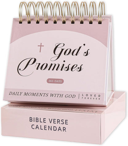 365-Day Inspirational Desk Calendar for Women - Large Coil Bound Motivational Desktop Decorations Calendar with Daily Affirmations - Cute Positive Office Desk Decor Gifts for Women (Beige)