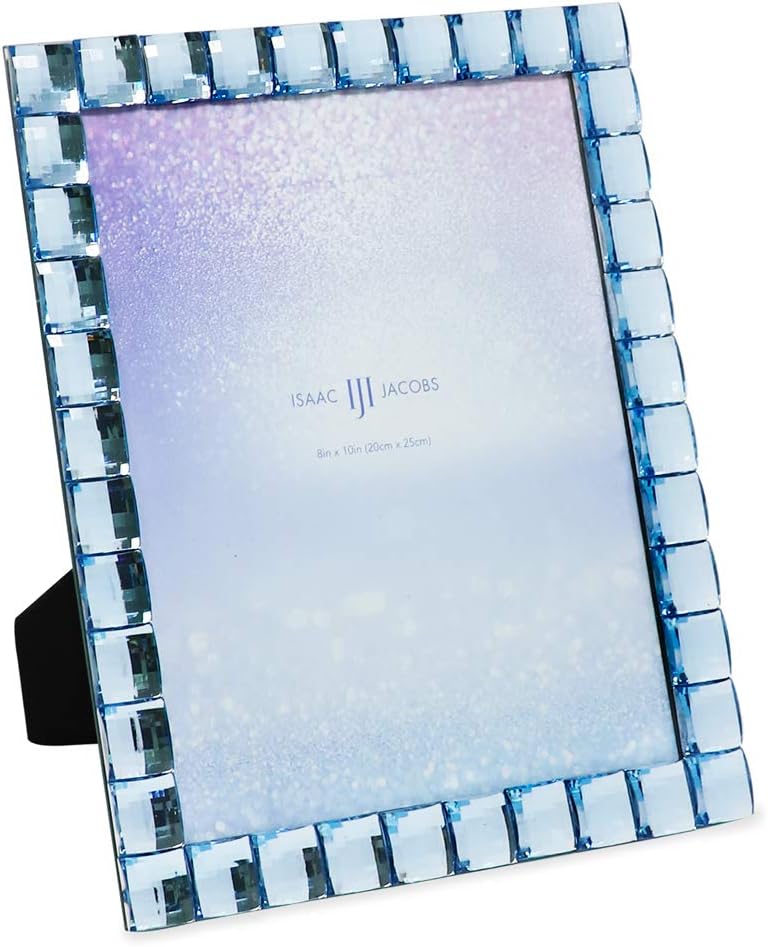 Isaac Jacobs Decorative Sparkling Jewel Picture Frame (4x4, Rainbow)