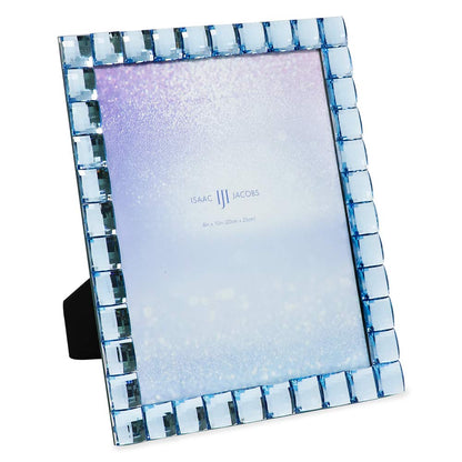 Isaac Jacobs Decorative Sparkling Jewel Picture Frame (4x4, Rainbow)