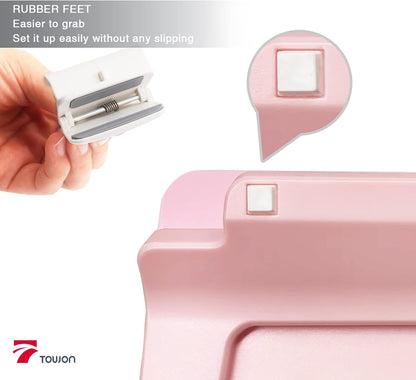 Pink Mini Desktop Pure Glass Whiteboard, Small Glass Dry-Erase Whiteboard