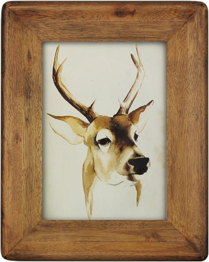 Picture Frame 5x7 Inch,Rustic Wood Photo Frames with Real Glass,Wall Hanging and Tabletop Standing,Vertical or Horizontal Display (Brown)