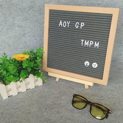 10X10 Inch Grey Felt Changeable Letter Board with 340 Letters Sign & Stand