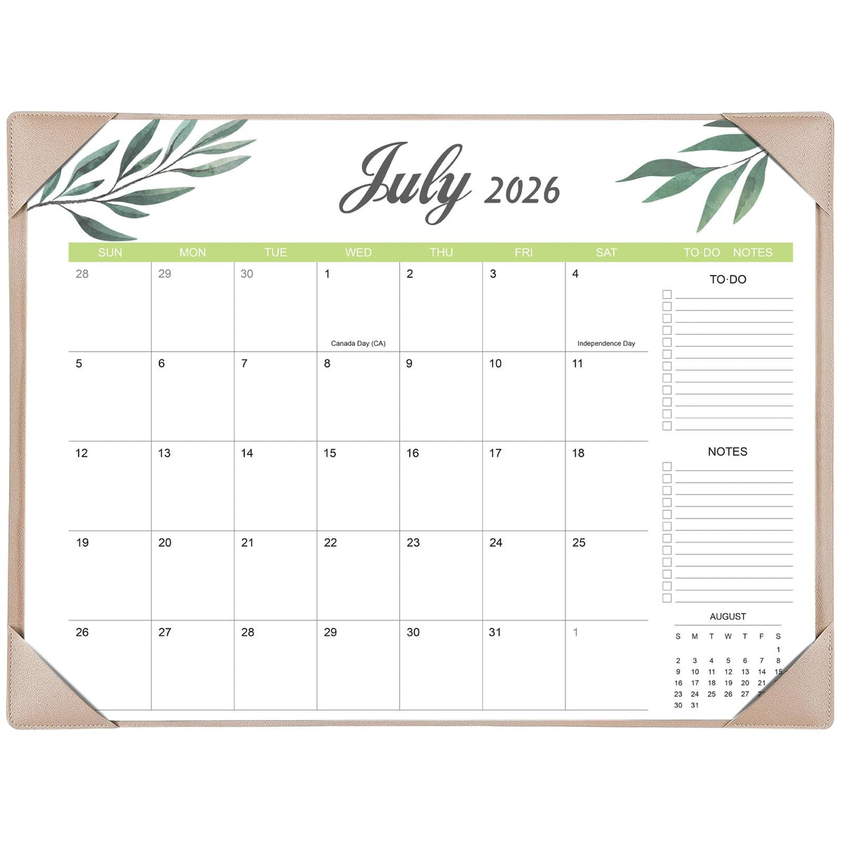 Desk Calendar 2026-2027 with Desk Mat – 22" x 17" Large Desk Pad Calendar Runs from July 2026 to December 2027, Office Supplies Desktop Monthly Calendar for Home & Office