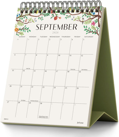 Jotsome Small Desk Calendar 2026-2027, Standing Flip Calendar 6"x7.5"