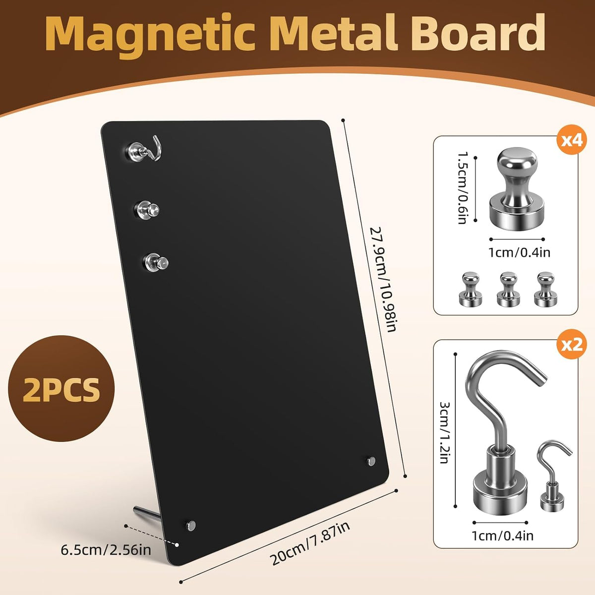 2 Pack Magnetic Board - Black Magnet Display Stand