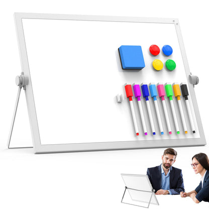 Small Dry Erase White Board,Magnetic Desktop Whiteboard with Stand