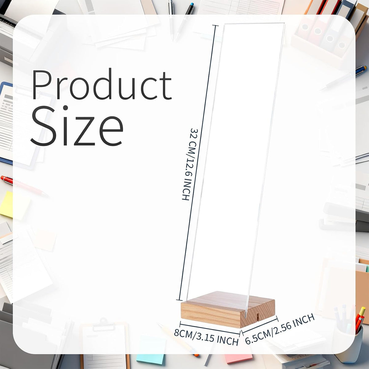 2 Pcs Monitor Memo Board with Removable Wooden Base