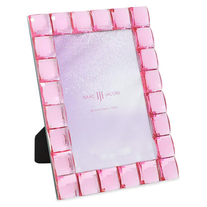 Isaac Jacobs Decorative Sparkling Jewel Picture Frame (4x4, Rainbow)