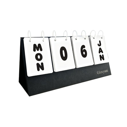Paper vertical flip desk calendar, large-display desktop perpetual flip calendar, modern minimalist daily calendar with detachable plastic binder rings, suitable for home, office and classroom decoration, reusable year after year.
