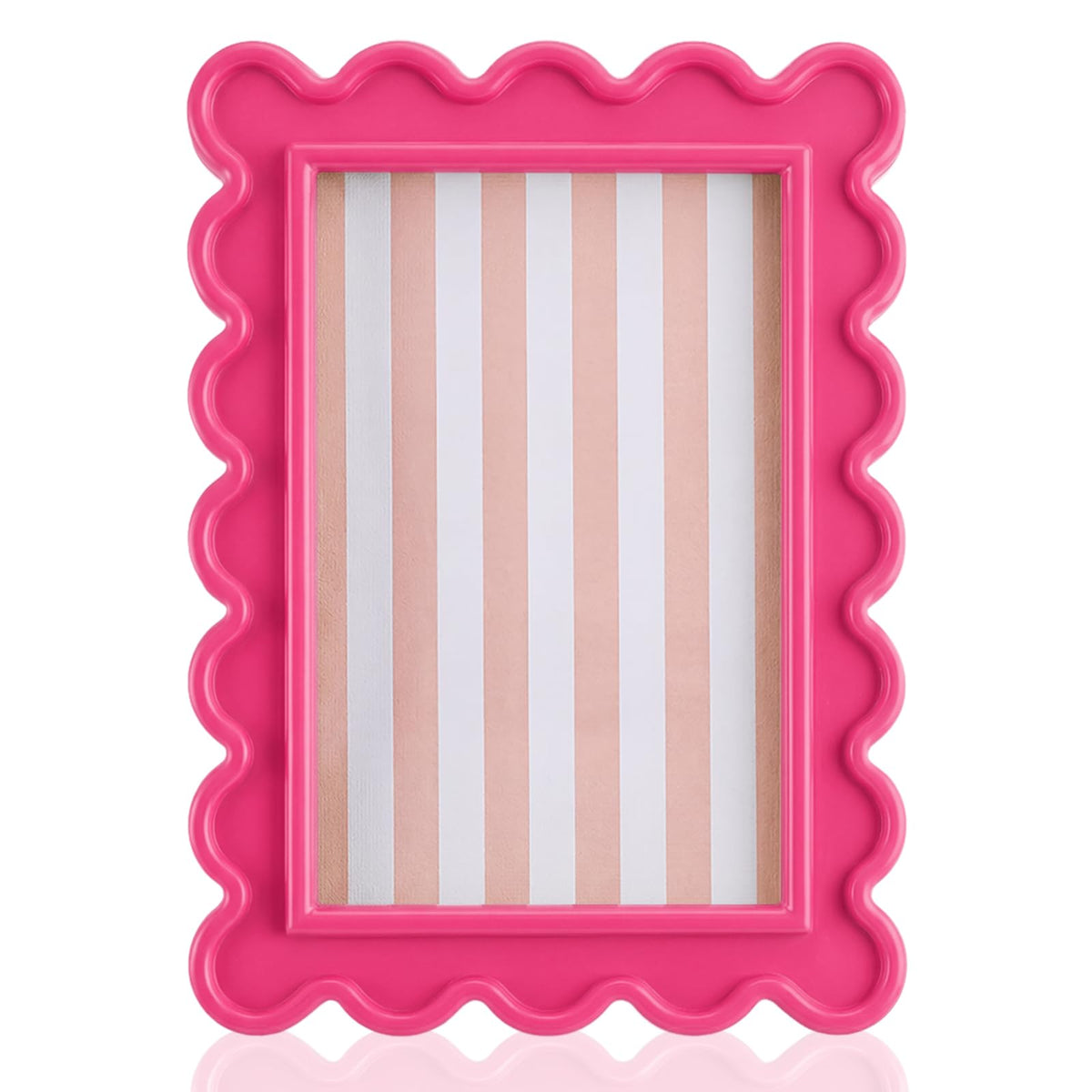 AceOrbit 4x6 Inches Light Green Flower Wavy Scalloped Picture Frame Cute