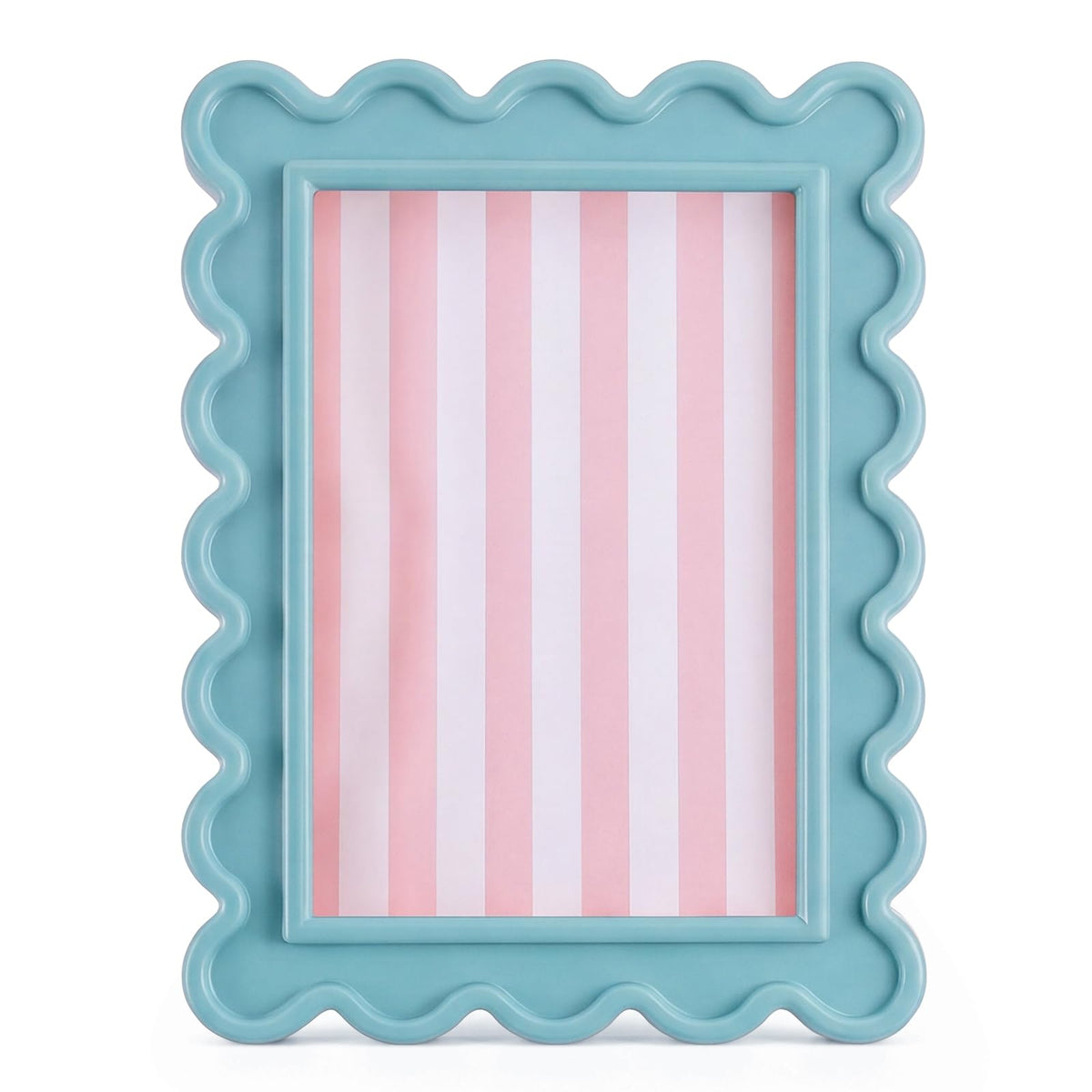 AceOrbit 4x6 Inches Light Green Flower Wavy Scalloped Picture Frame Cute
