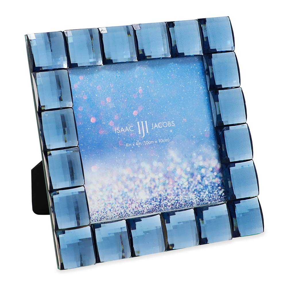 Isaac Jacobs Decorative Sparkling Jewel Picture Frame (4x4, Rainbow)