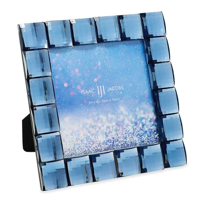 Isaac Jacobs Decorative Sparkling Jewel Picture Frame (4x4, Rainbow)