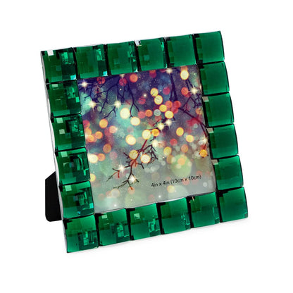 Isaac Jacobs Decorative Sparkling Jewel Picture Frame (4x4, Rainbow)