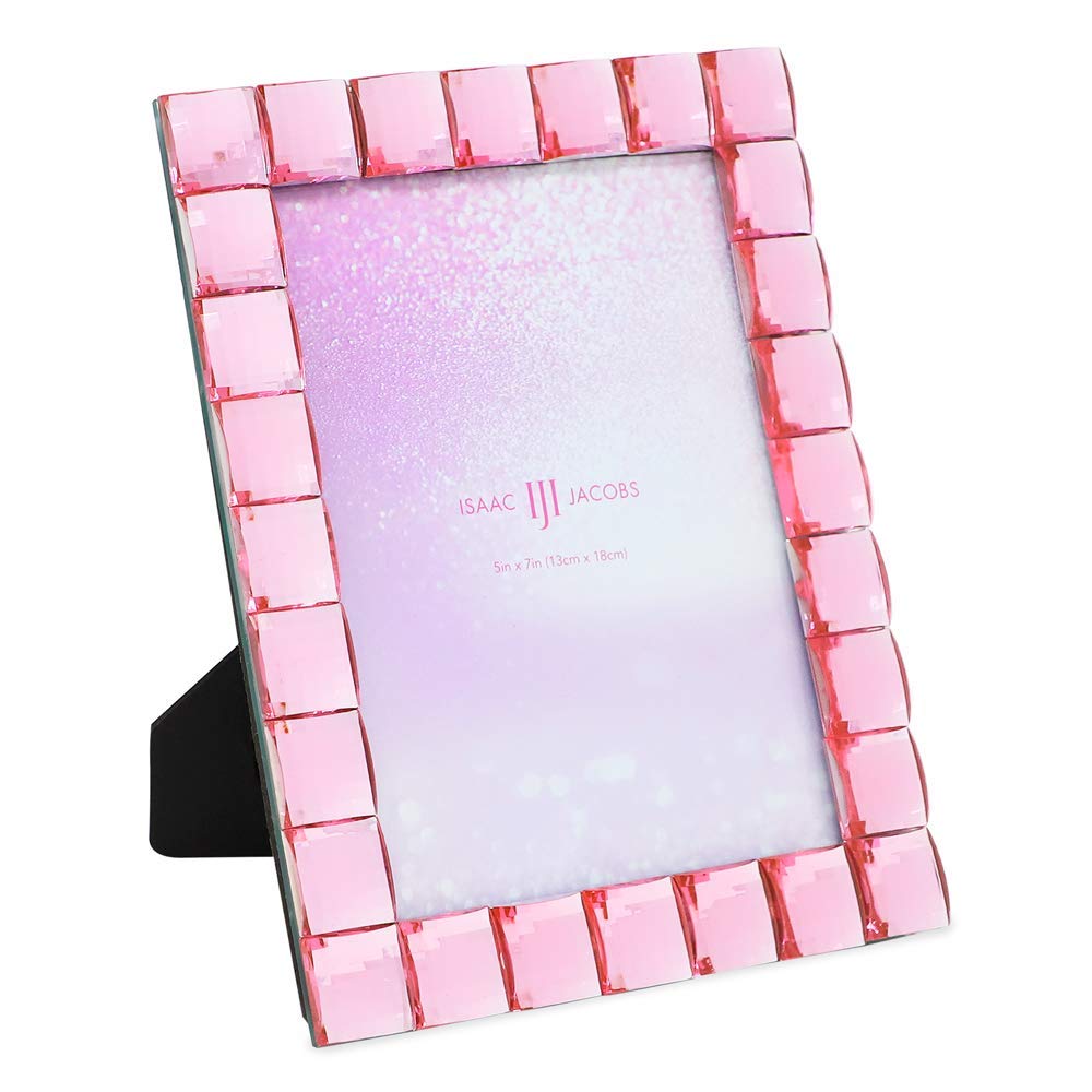 Isaac Jacobs Decorative Sparkling Jewel Picture Frame (4x4, Rainbow)